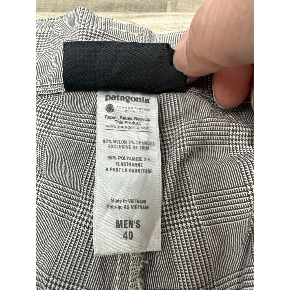 Patagonia Shorts Men's Size 40 ~ 12" Inseam Stretch Pockets Houndstooth Print - Picture 8 of 13